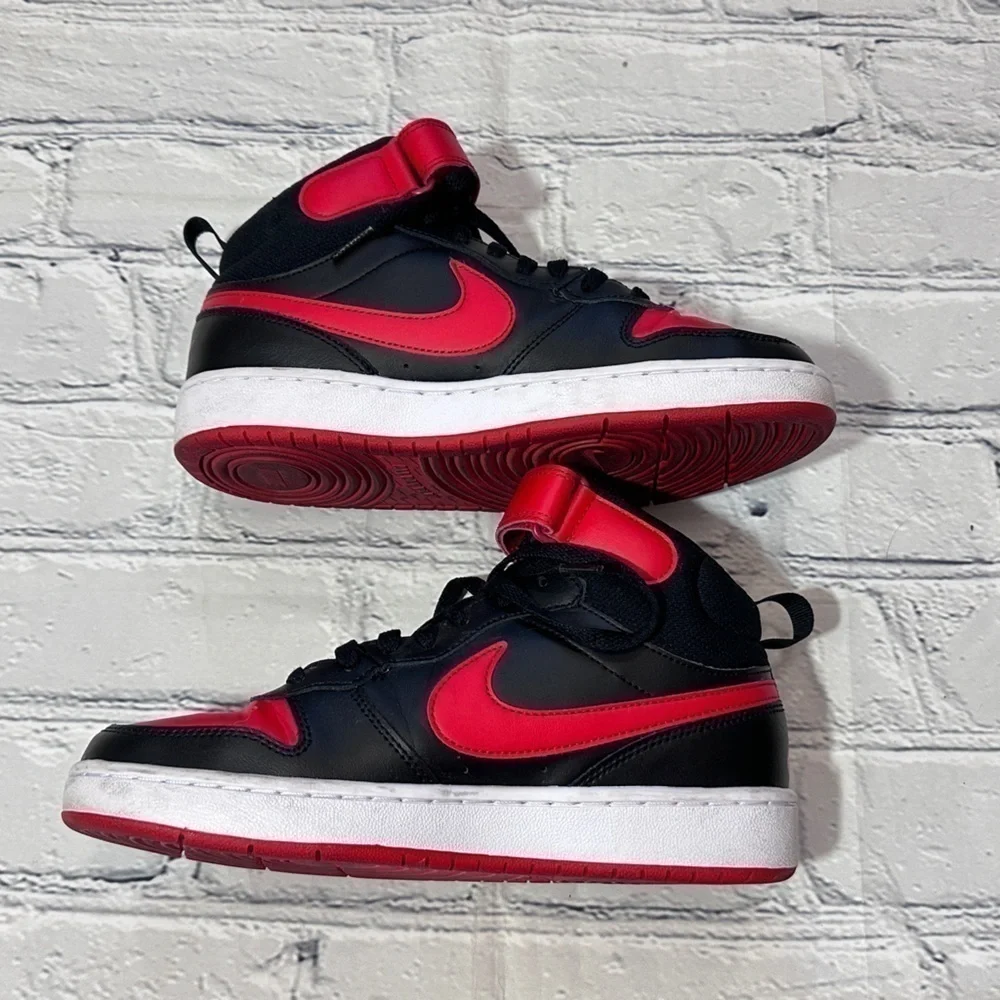 Nike Court Borough Mid 2 in Black and Red